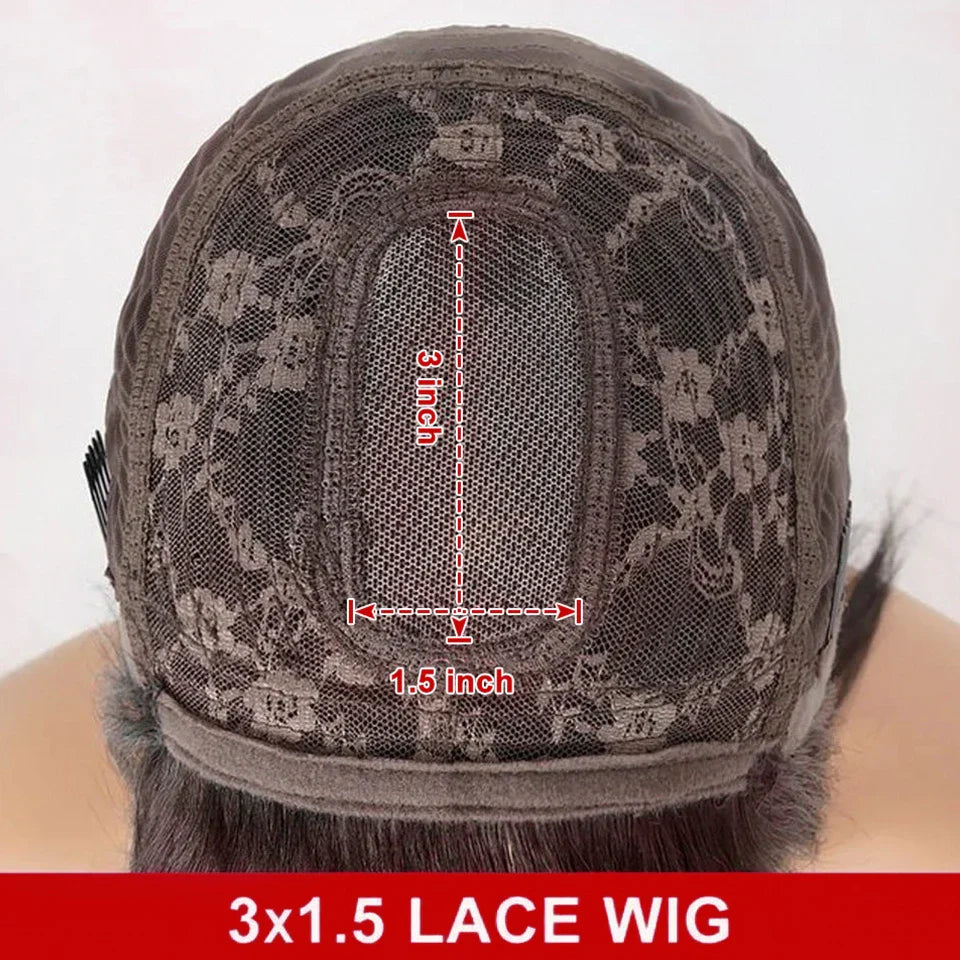 Indian Straight Bob Wig with Bangs | Glueless Middle Part Lace Human Hair (Realistic Scalp)