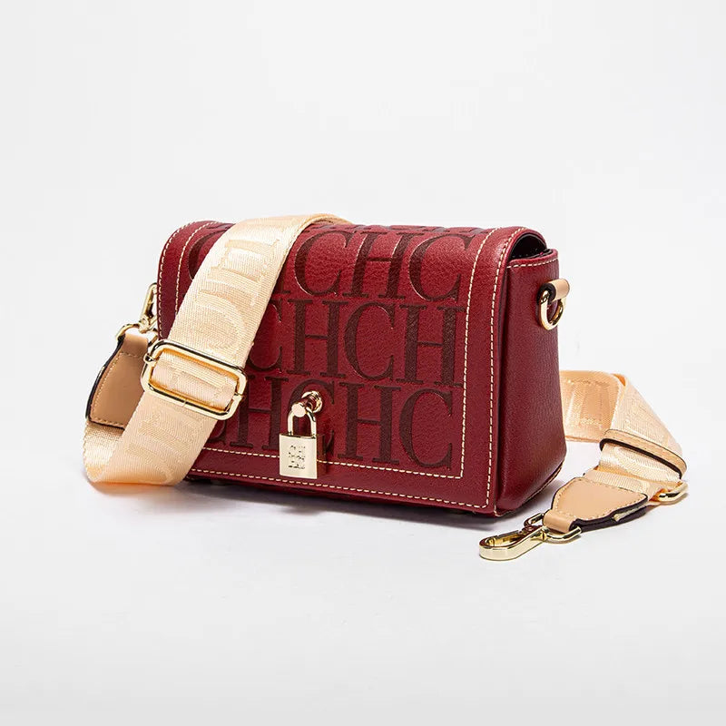 Fashion Design Metal Buckle Women's Shoulder Bag | Luxury Brand Solid Colour Printed Head Bag (Casual Crossbody for Parties)