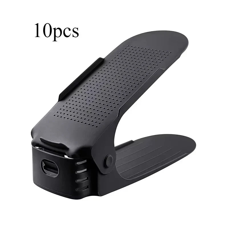 5/10Pcs Adjustable Shoe Stacker Shoe Slots Organizer Shoe Slots Space Saver Double Deck Shoe Rack Holder For Closet Organization