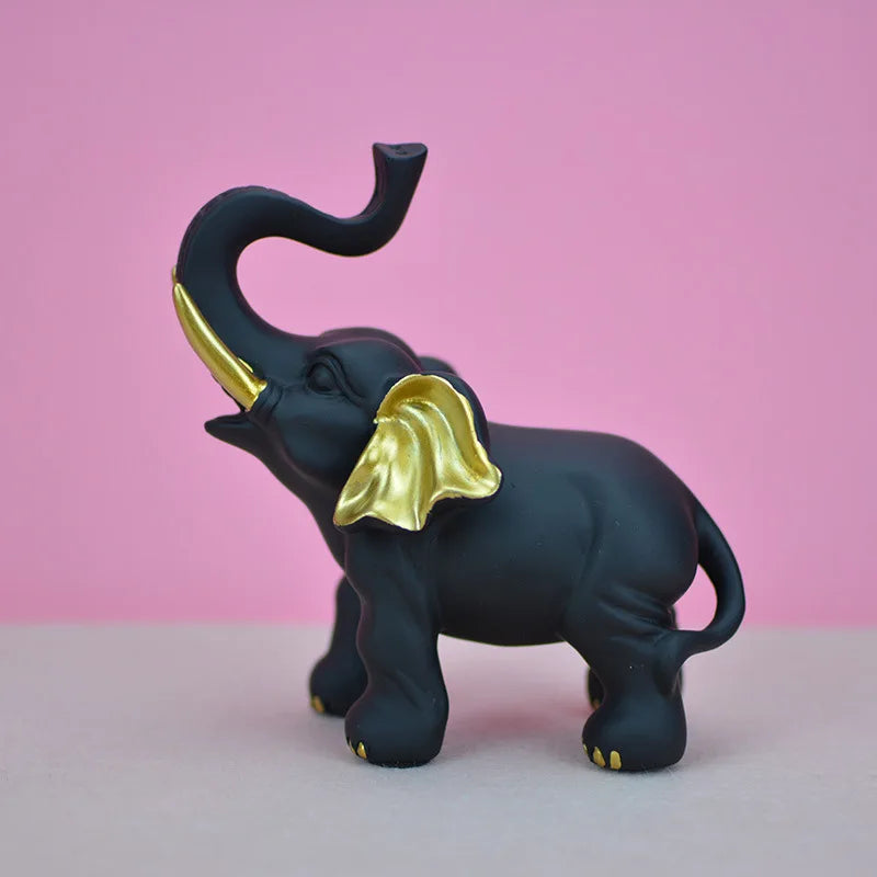 Elephant decoration, wall art shelf decoration decorated elephant gifts, handmade collector's edition wood grain elephant figuri