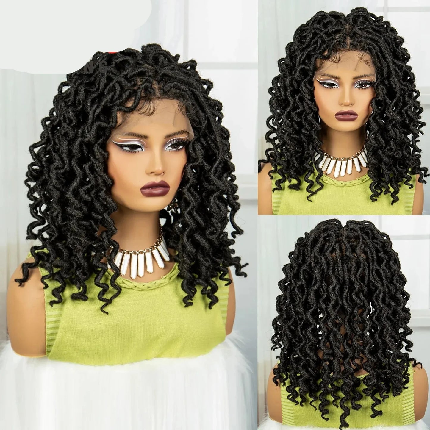 99J Burgundy Faux Locs Full Lace Wig | Baby Hair | Transparent Lace Front | Crochet Braids | Black Women