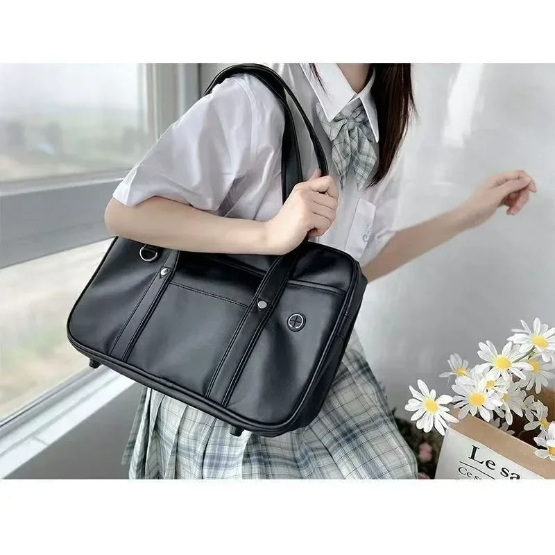 Japanese 2D Student JK Uniform Bag | Girl PU Backpack & COS Waterproof Shoulder Crossbody Bag