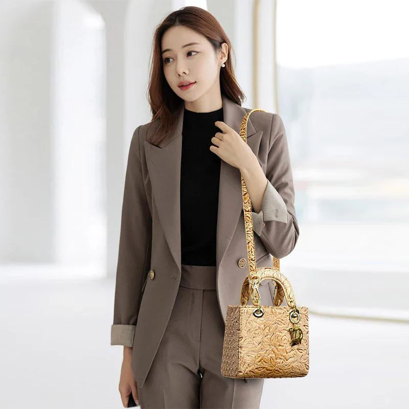 Brand Retro Ladies Handbag | High Quality PU Leather Shoulder Messenger Bag (Large Capacity Simple Commuter Bag for Women)