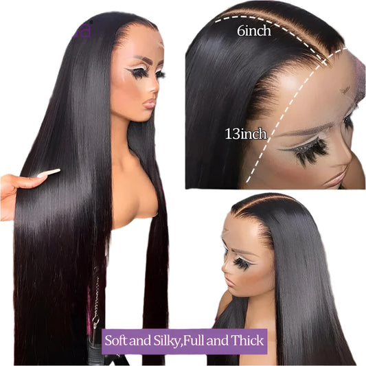 12A Grade Brazilian Straight 13x6 HD Transparent Lace Frontal Wig | 180% Density Virgin Human Hair