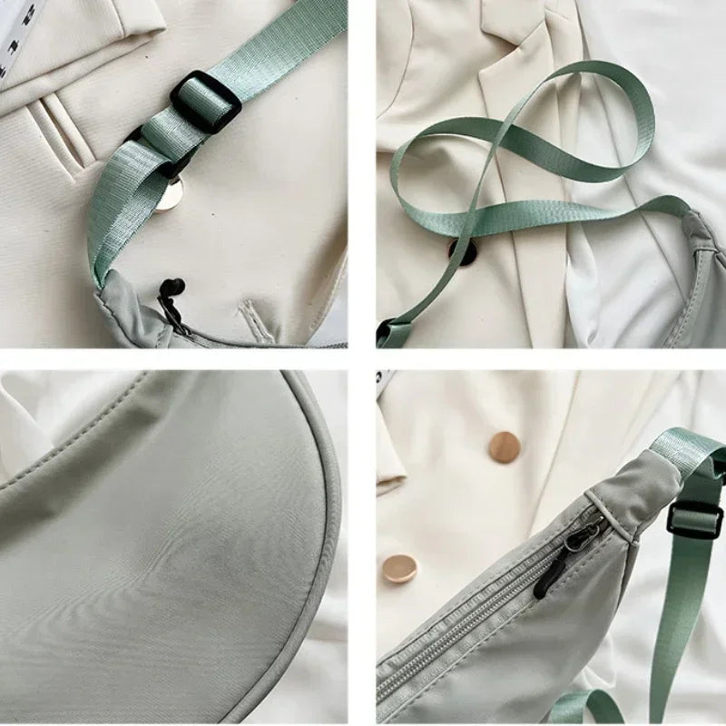 Solid Color Chest Bag for Women | Large Capacity Travel Crossbody & Half Moon Belt Bag (Ladies Daily Street Fanny Pack)