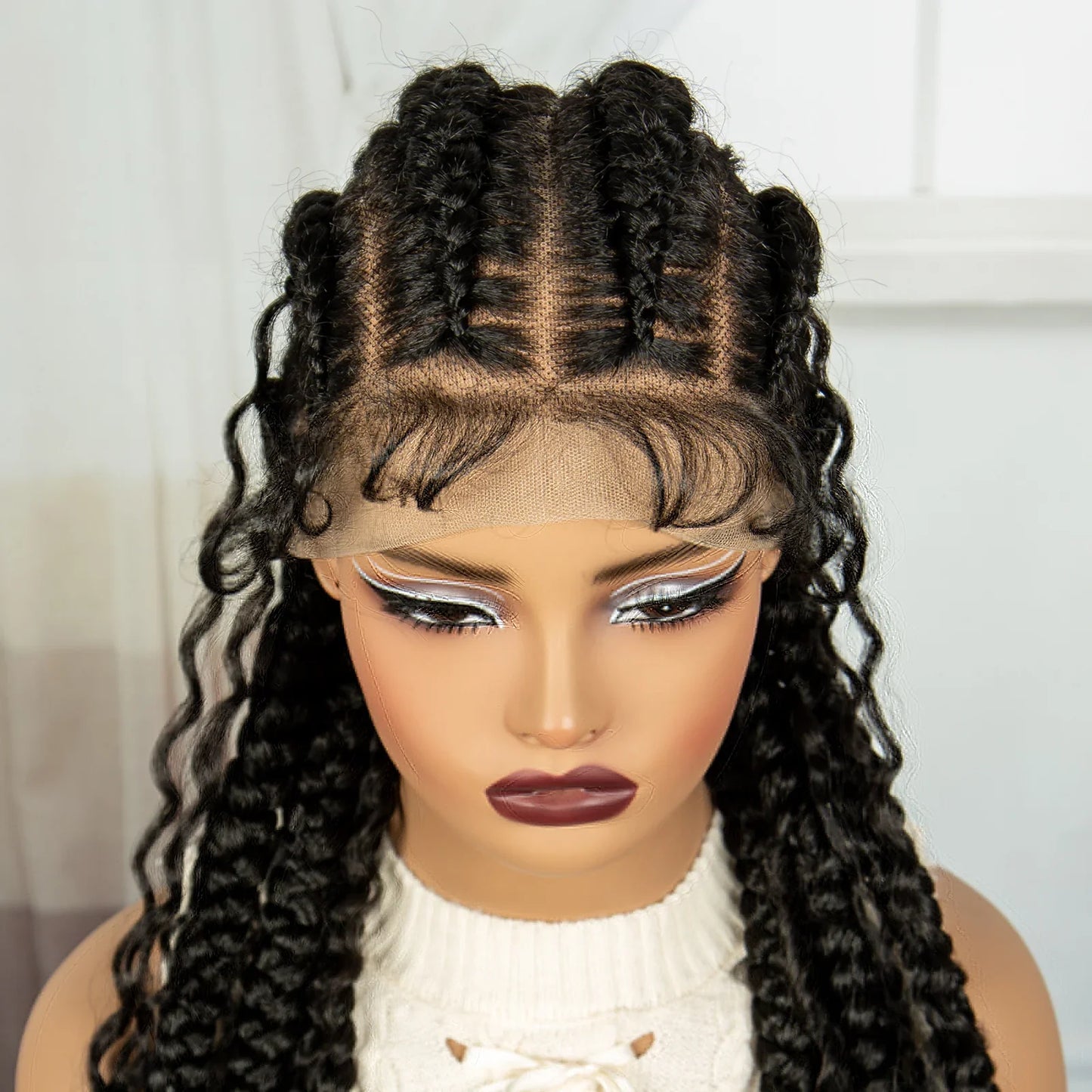 34" Cornrow & Twist Braids Wig | Full Lace Front | Baby Hair