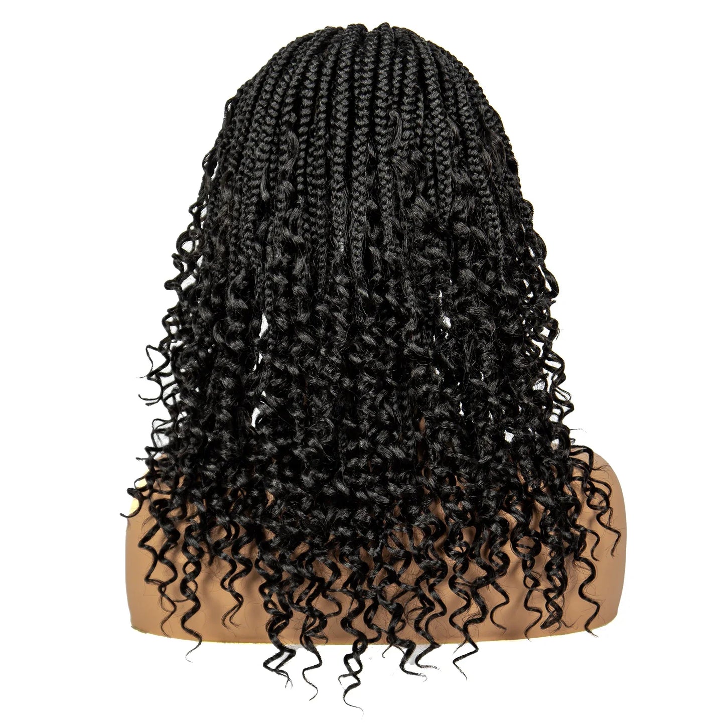 Boho Curly Ends Knotless Braids Wig | Transparent Full Lace | Baby Hair
