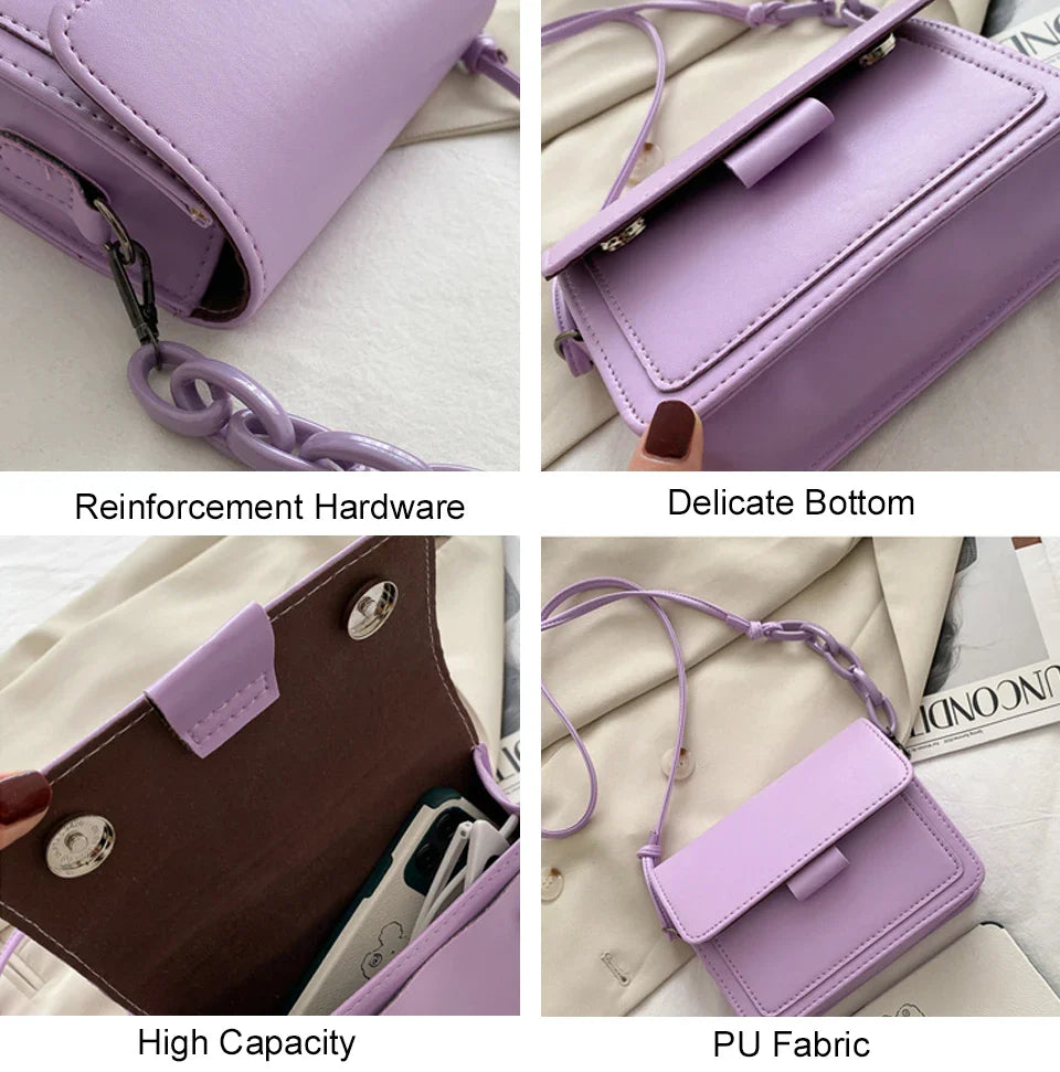 Fashion Brand Women's Small Crossbody Bag | Lightweight PU Leather Messenger Bag (Flap Handbag Purse, Summer Travel Bag for Female)