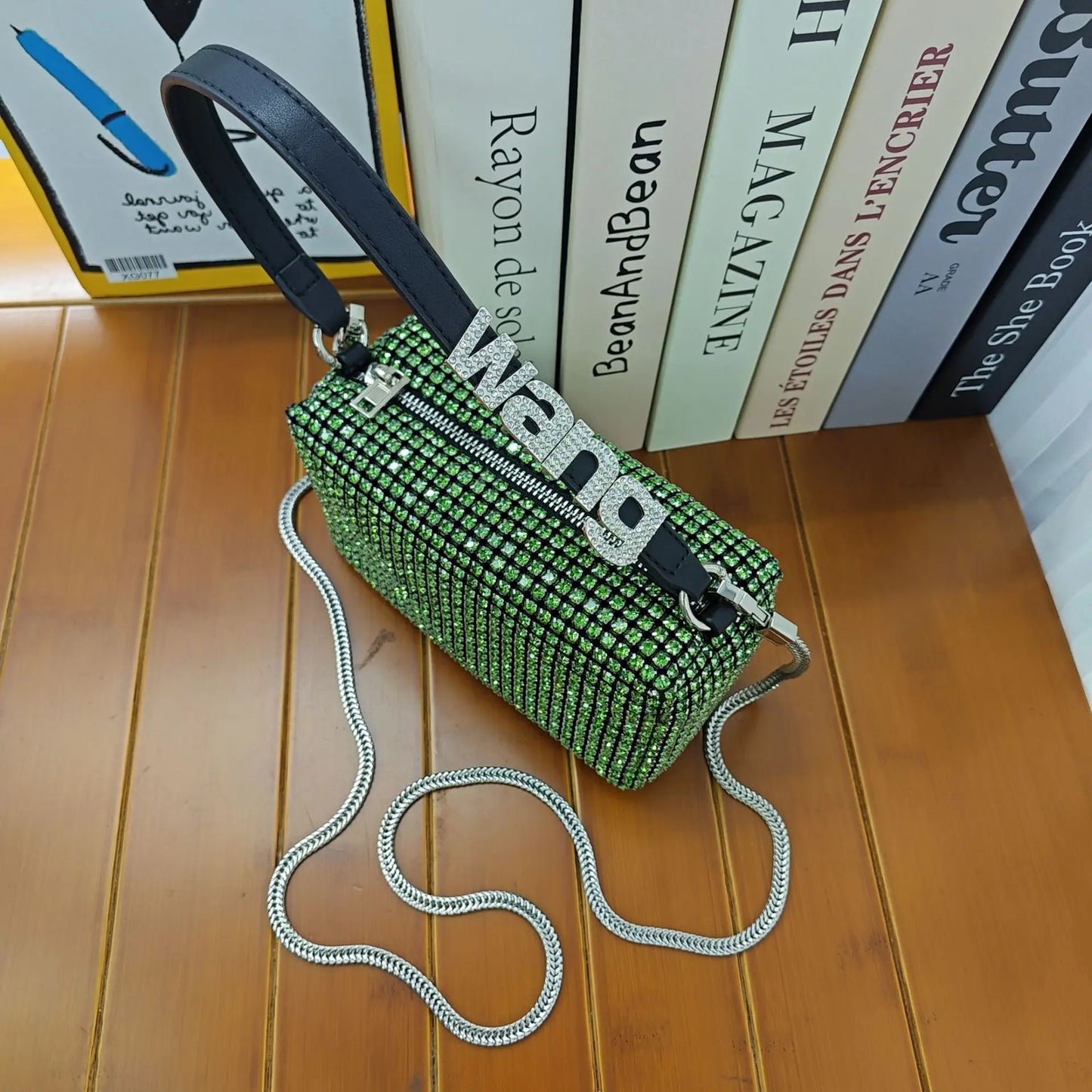 Super A Rhinestone Light Luxury Bag | Women's Summer High-End Texture Messenger & Portable Dinner Bag (Shiny Full Diamond Crossbody)