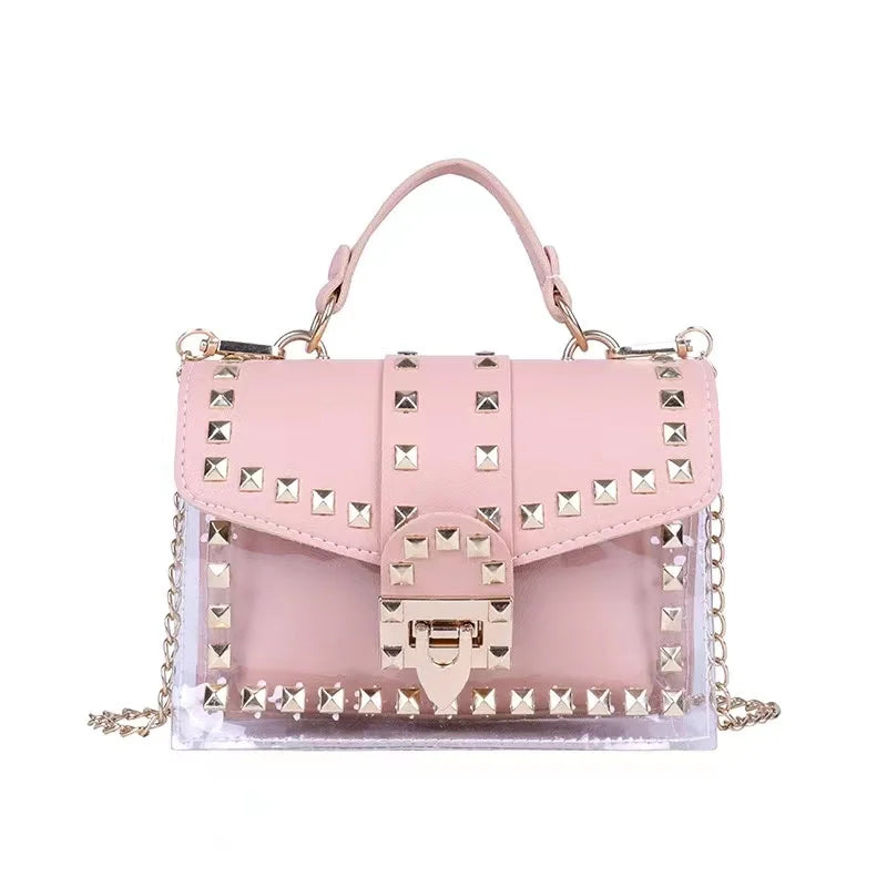 Brand Women's Studded Graffiti Crossbody Bags | Fashion Shoulder Bag for Ladies (Luxury Designer PVC Handbags & Messenger Satchel)