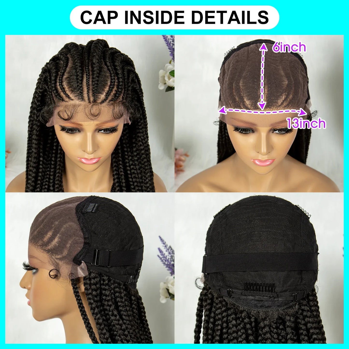 13x6 Lace Front Faux Locs Braided Wig | Crochet Braids | Synthetic Locs | Black Women