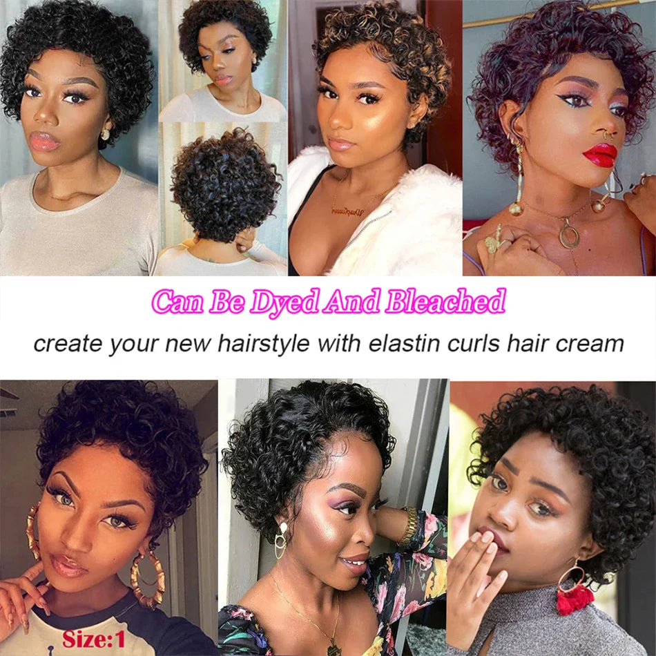 6" Bouncy Curly Indian Remy Hair Bundles | Double Drawn | Natural Black & Brown | Sew-In Extensions