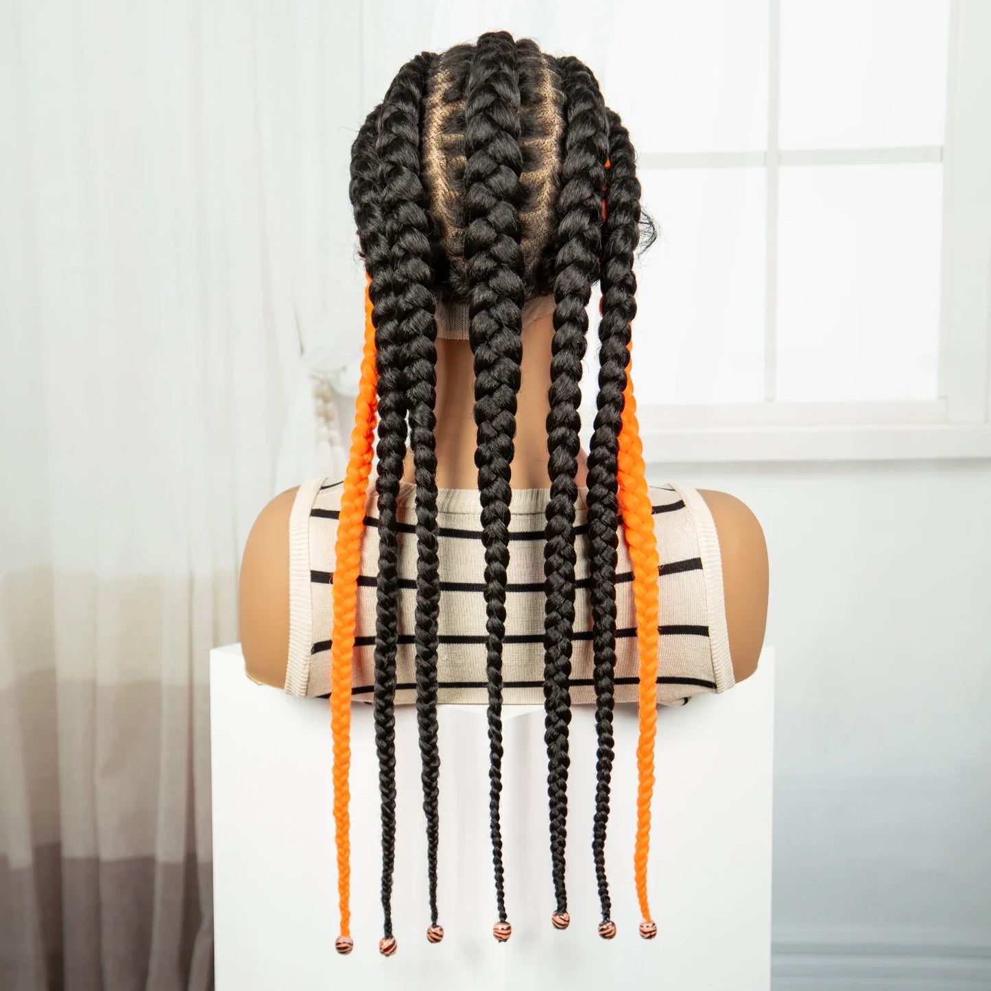 Natural Afro Kinky Curly Cornrow Braids Wig | Full Lace | Baby Hair