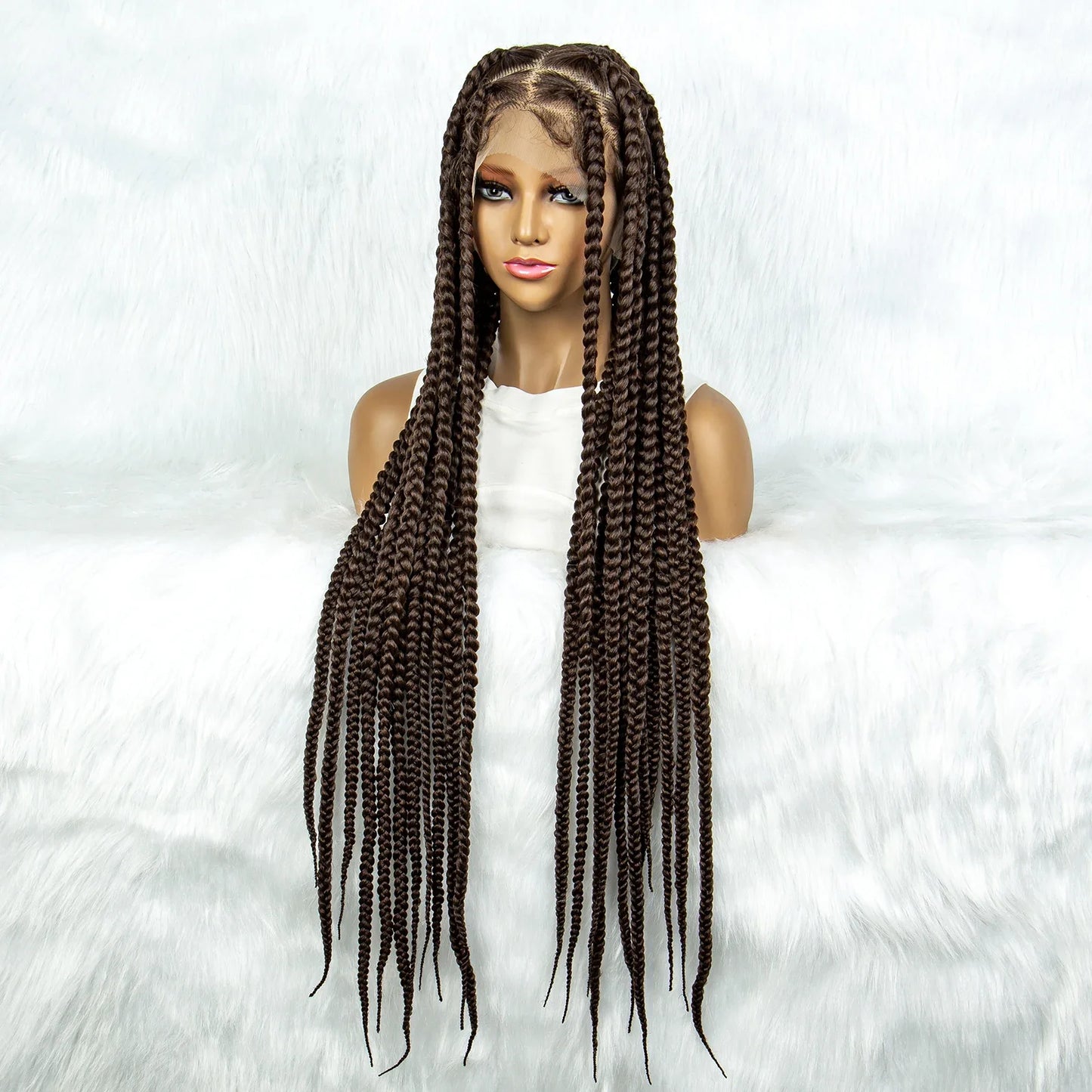 KIMA 36" Colorful Knotless Box Braids Wig | Lace Front & Baby Hair