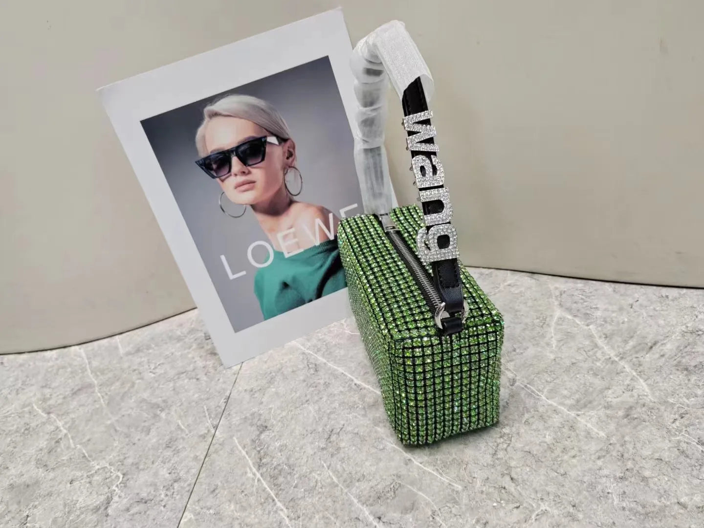 Super A Rhinestone Light Luxury Bag | Women's Summer High-End Texture Messenger & Portable Dinner Bag (Shiny Full Diamond Crossbody)