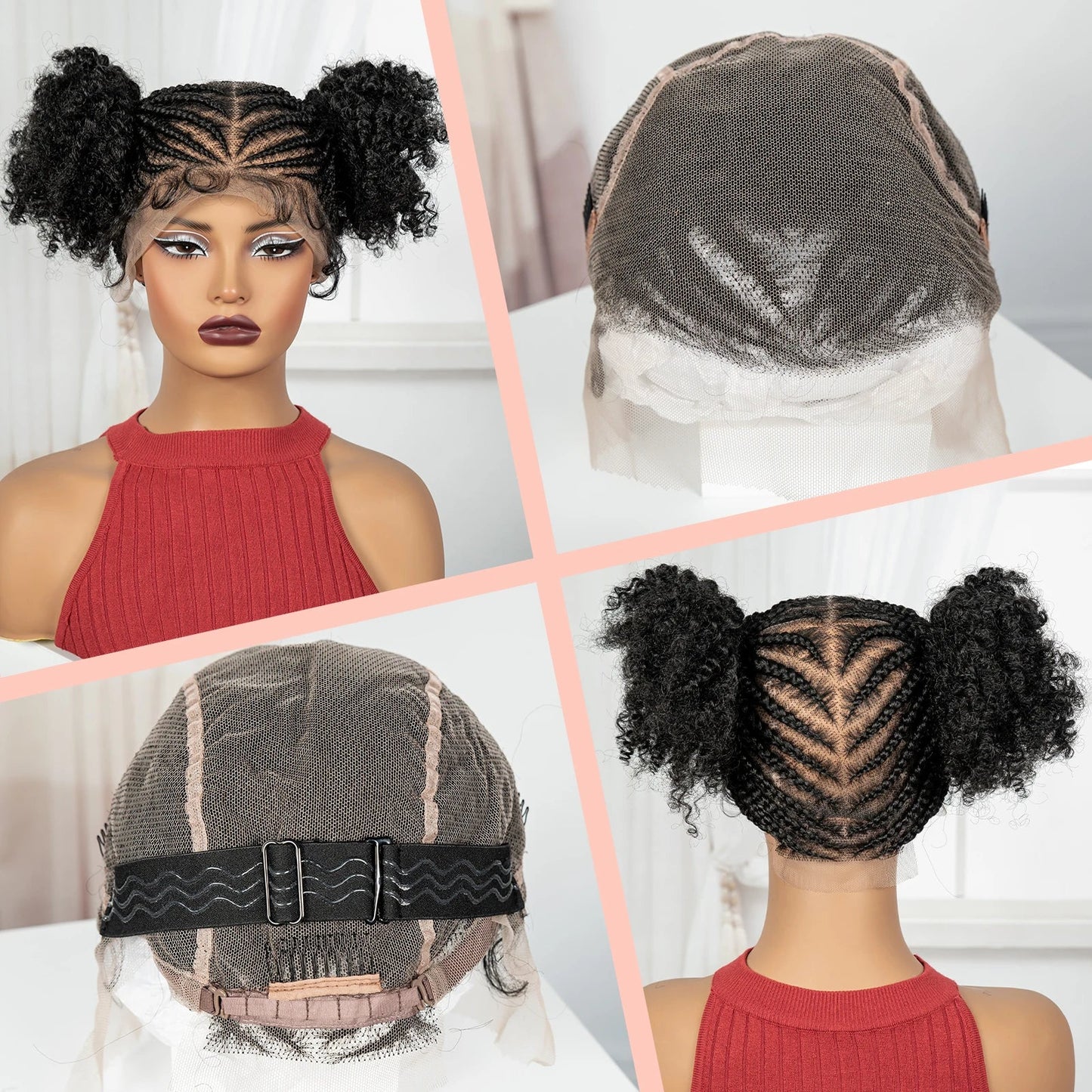 Cornrow Bantu Braids Wig | Full Lace | Baby Hair | Cosplay & Daily Wear