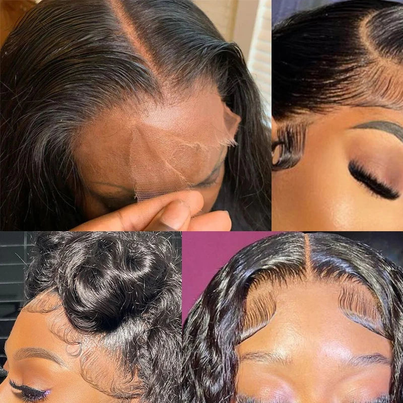 13x4 Transparent Lace Frontal | Pre-Plucked Straight & Body Wave Human Hair | Bleached Knots