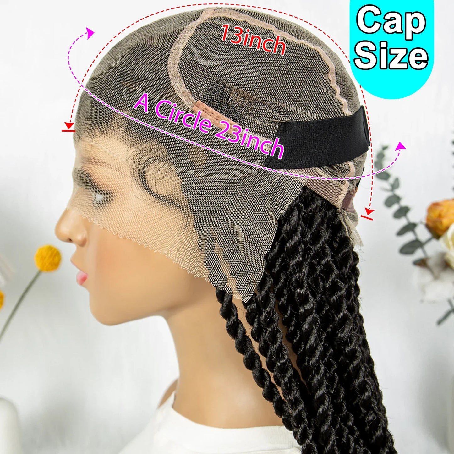 Real Shot High-Quality Twisted & Faux Locs Braided Wig | Transparent Full Lace Goddess Braids | Synthetic Hair for Black Women