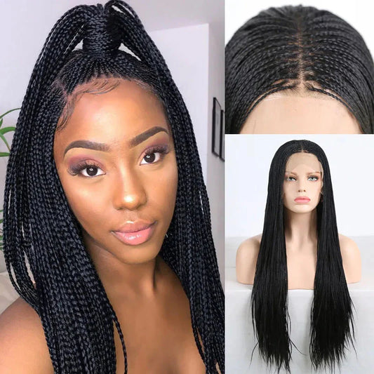 13X4 Lace Wigs for Women | Braided Box Braids Wigs | Synthetic Lace Front Wig | Braiding Wigs Natural Hairline Cosplay