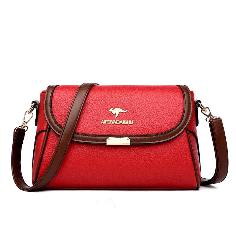 Solid Color High-Quality Leather Small Shoulder Bags | New Messenger Bags with Strap & Designer Crossbody Bag (Sac à Main)