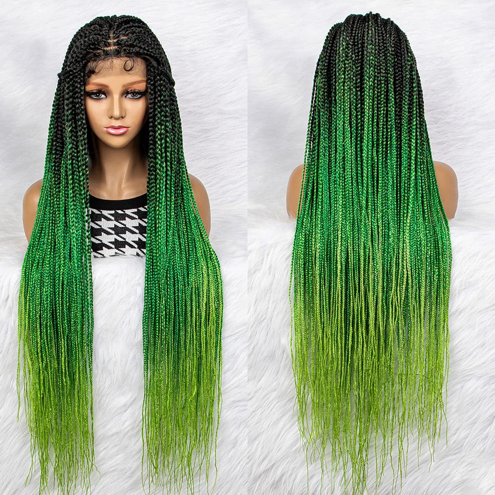 New HD Curly Goddess Box Braids Wig | Transparent Full Lace