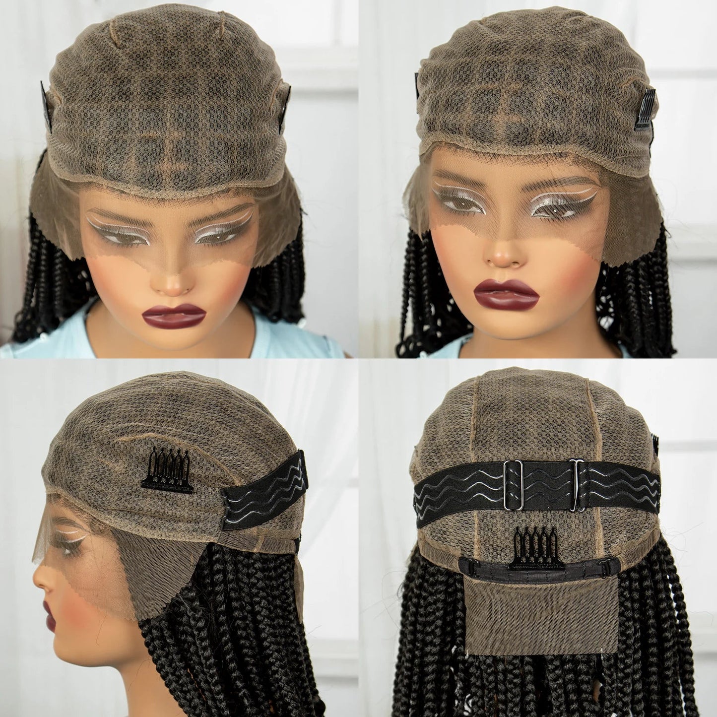 Curly Ends Knotless Braids Bob Wig | Boho Style | Full Lace | Natural Look