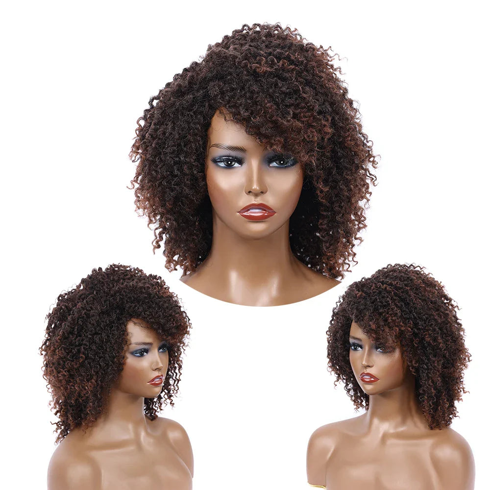 10" Short Dreadlock Wig | Afro Curly Twist | Faux Locs Braids | Heat Resistant | Black Women