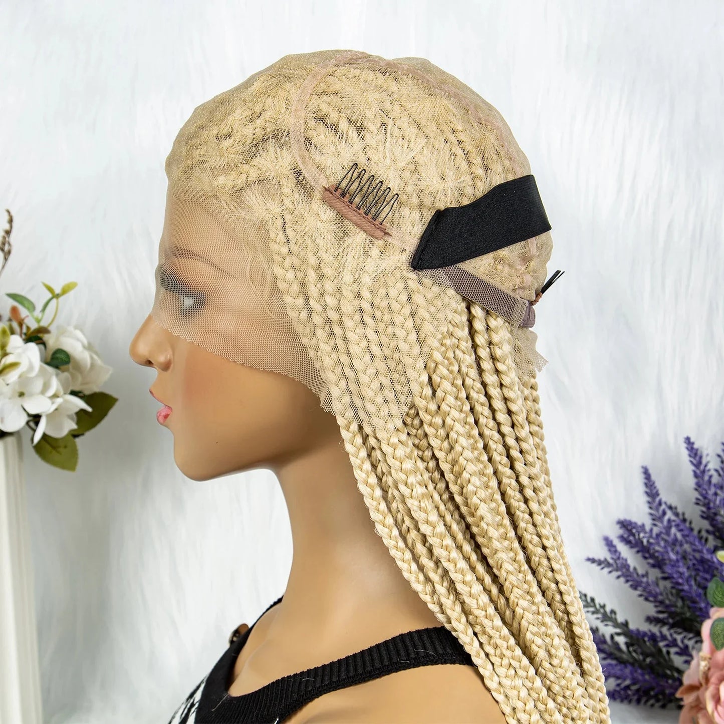613 Blonde HD Full Lace Braided Wig | Knotless Box & Cornrows | Crochet Braids | Synthetic
