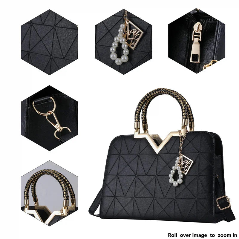 Women's Handbag Patchwork Shoulder Messenger Bag | Office Work PU Leather Female Bag & Ladies Luxury Elegant Handbag