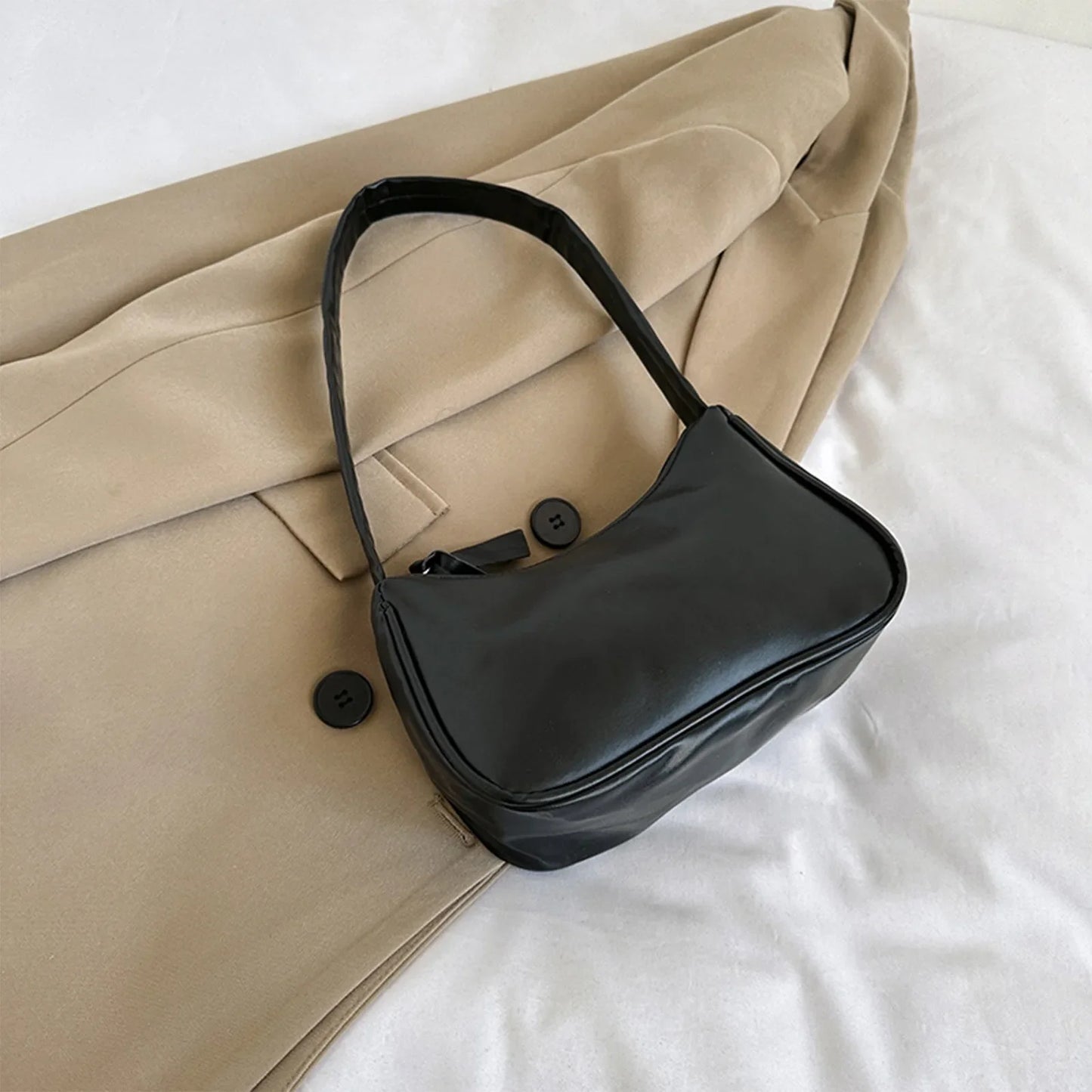 Retro Women's Solid Color Zipper Phone Bag | Hand Bag, Shoulder Bag & Armpit Bag (Mochilas Para Mujer, Mochila Y2k)