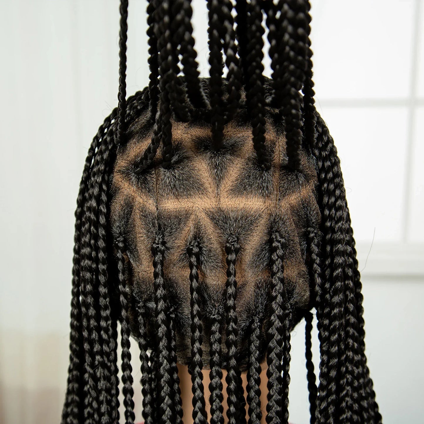 36" HD Full Lace Twisted Box Braids Wig | Long Straight Synthetic Braided Wig with Baby Hair for Black Women