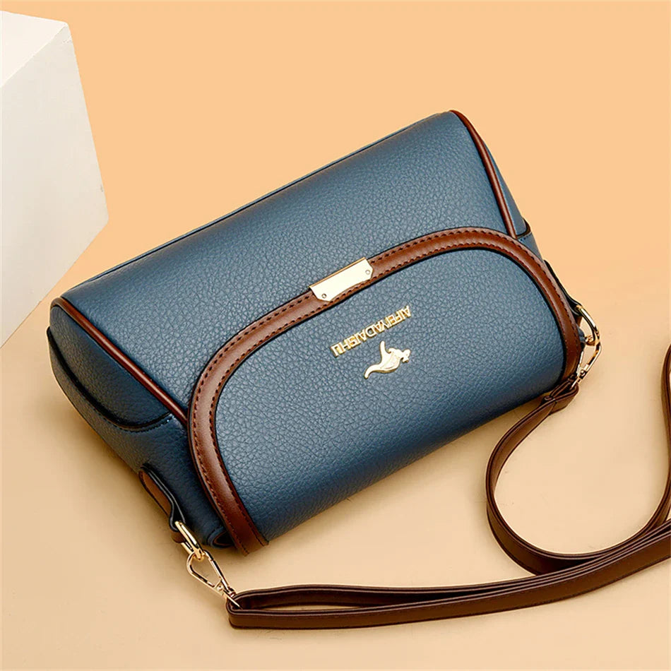 Solid Color High-Quality Leather Small Shoulder Bags | New Messenger Bags with Strap & Designer Crossbody Bag (Sac à Main)
