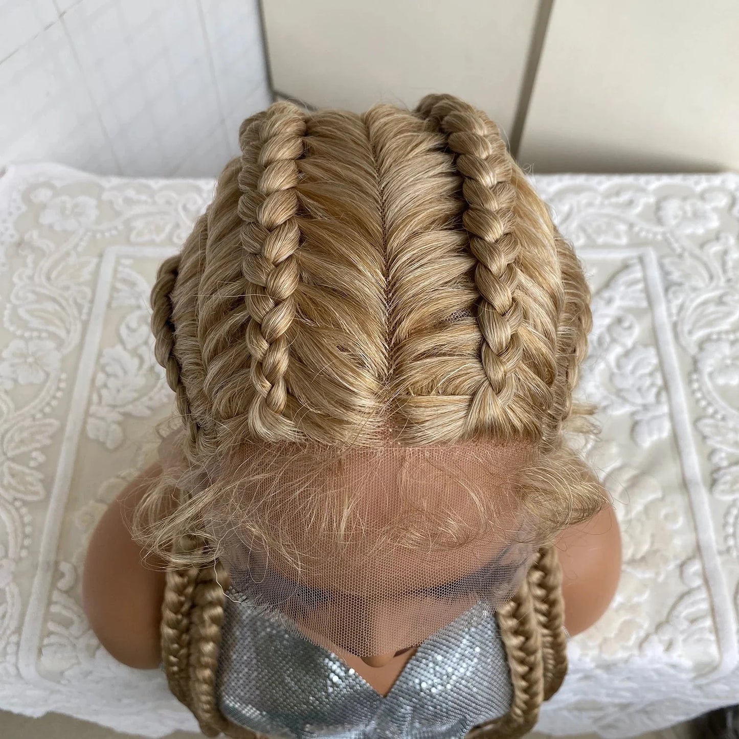 32" Twist Cornrow Braids Wig | Lace Front | Baby Hair | DIY & Cosplay | Synthetic