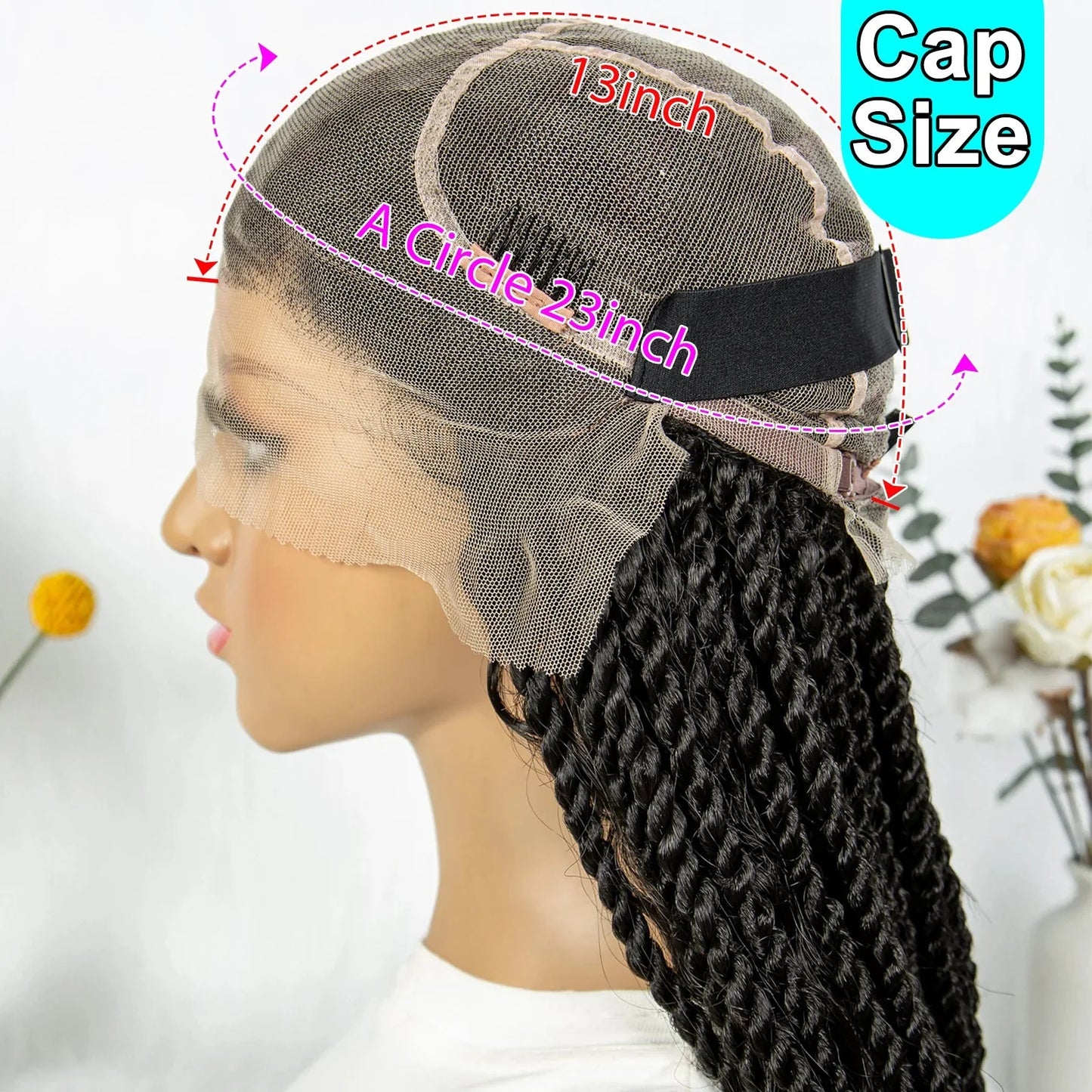 36" Long Island Twist Braided Wig - Knotless Synthetic Full Lace with Baby Hair