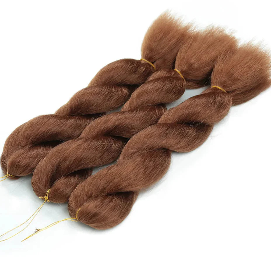 32" Full Lace Knotless Box Braids Wig - Synthetic - with Baby Hair - Medium Brown Lace