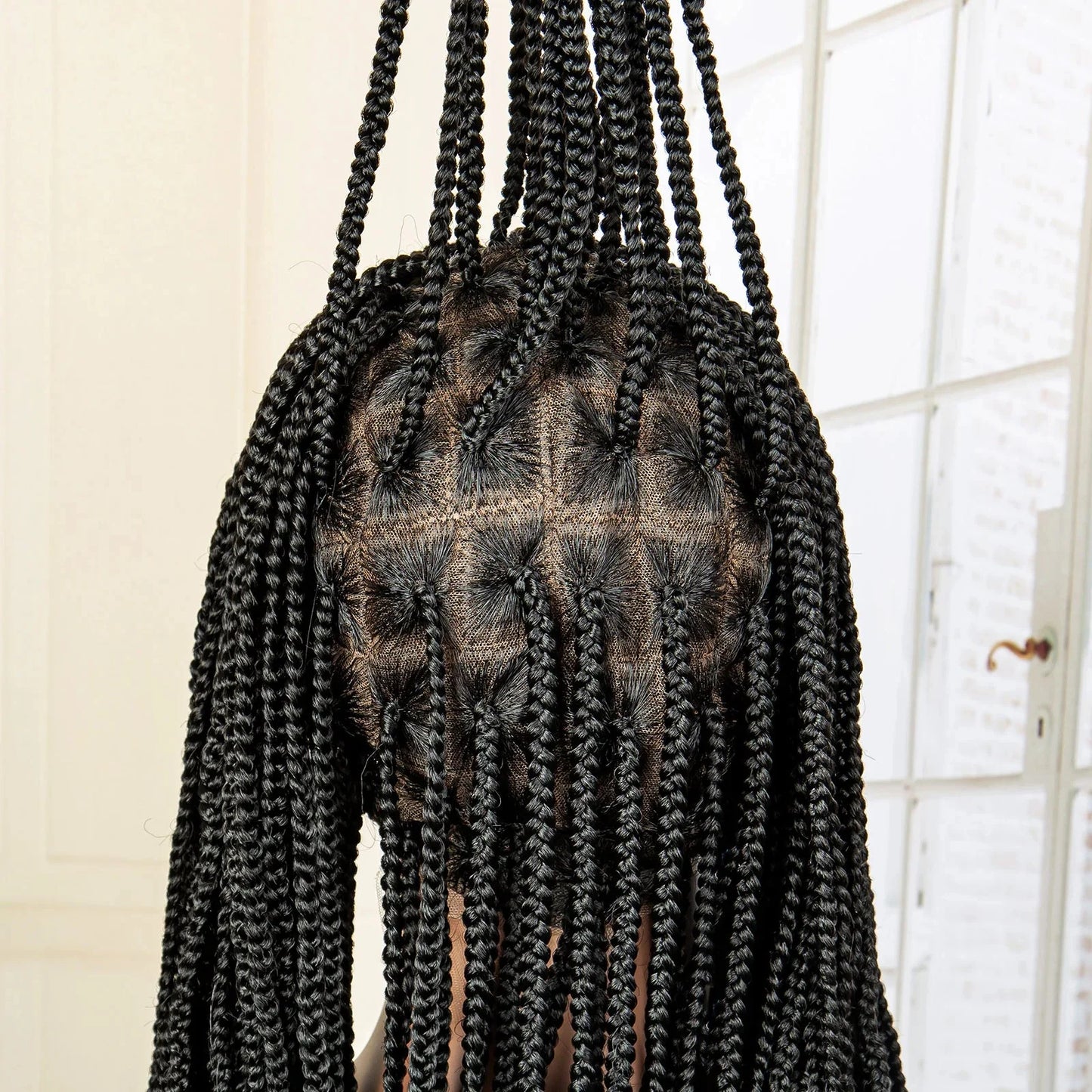 24" Full Lace Knotless Box Braided Wig | Lace Frontal Cornrow Braids | Baby Hair Synthetic Wig for Women