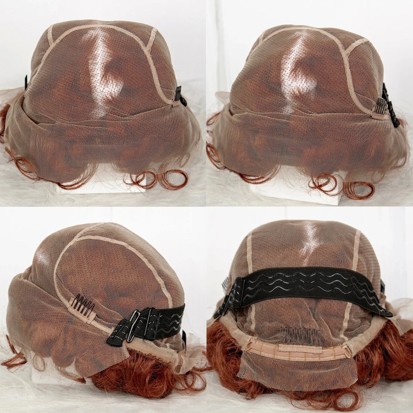 Ginger Orange Bantu Knotless Braids Wig | Short Cute Handmade | Full Lace