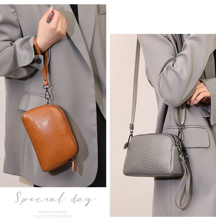 Cross Border Women's Crossbody Small Bag | New Fashion Genuine Cow Leather Single Shoulder Handbag (Trendy Messenger Bag)