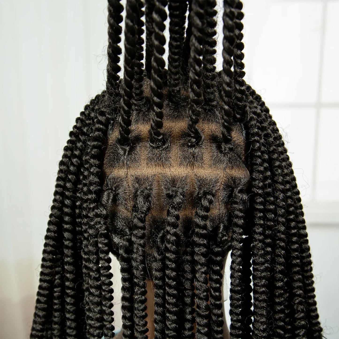 20" Knotless Box Twist Braids Wig | Full Lace | Baby Hair