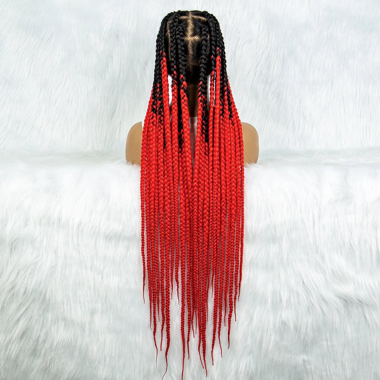 KIMA 36" Colorful Knotless Box Braids Wig | Lace Front & Baby Hair