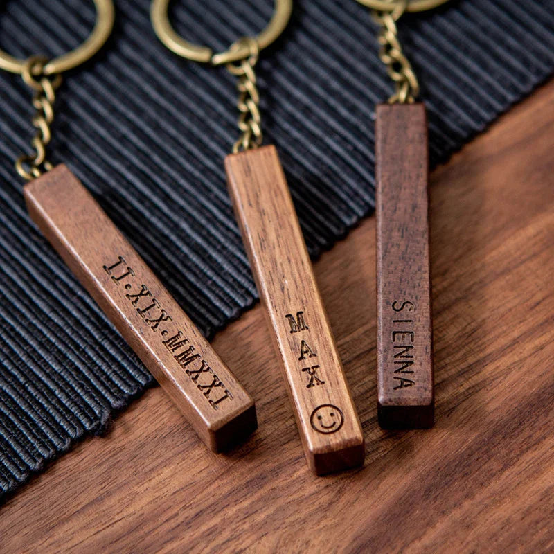 5PCS Walnut Keychain Blank Wooden Keychain Blanks with Leather Strap Unfinished Wooden Keychains for Laser Engraving