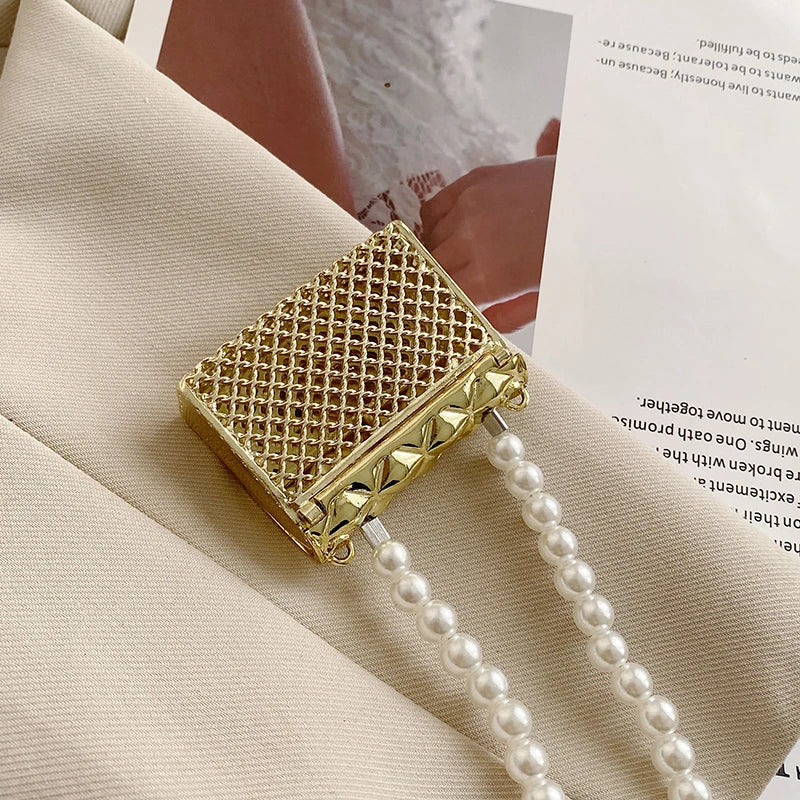 Fashionable Metal Shoulder Bags for Women | High Quality Crossbody Bag & Designer Clothing Accessories (Satchel Cute Mini Diamond Bag)