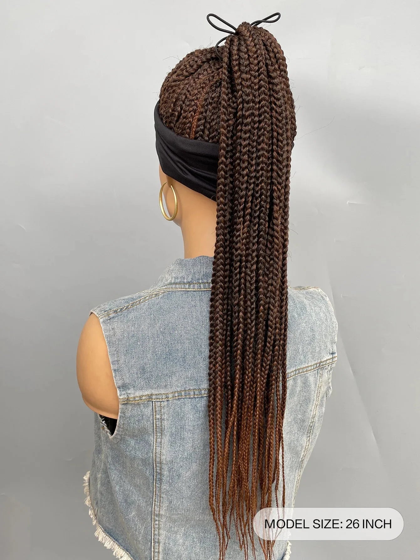 26" Twist Cornrow Headband Wig | Crochet Braids | Long Straight Synthetic
