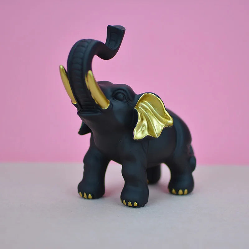 Elephant decoration, wall art shelf decoration decorated elephant gifts, handmade collector's edition wood grain elephant figuri