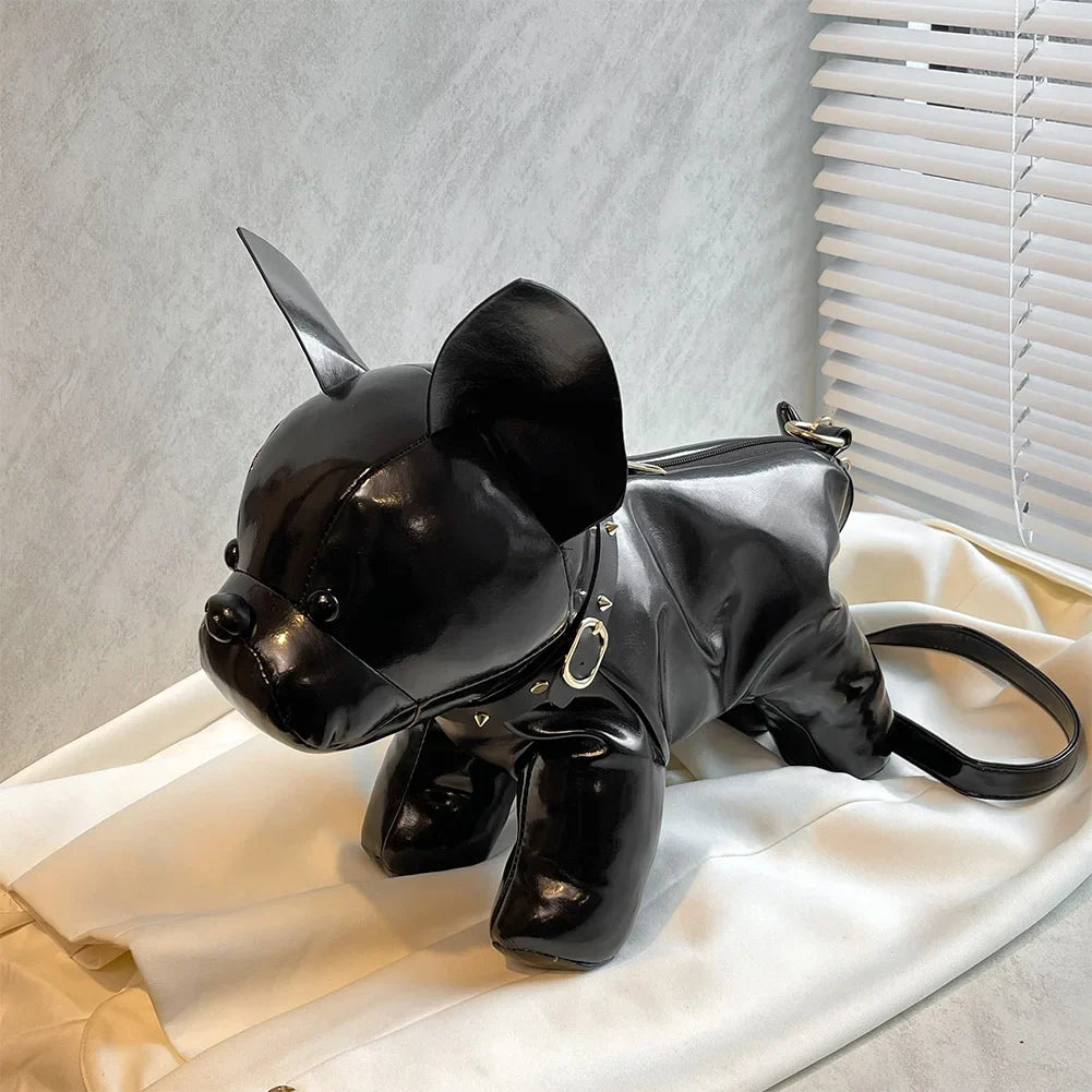 NEW Doggie Shoulder Bag for Women | Bulldog Crossbody Leather Bag with Adjustable Strap (Zipper Messenger Bag for Shopping & Travel)