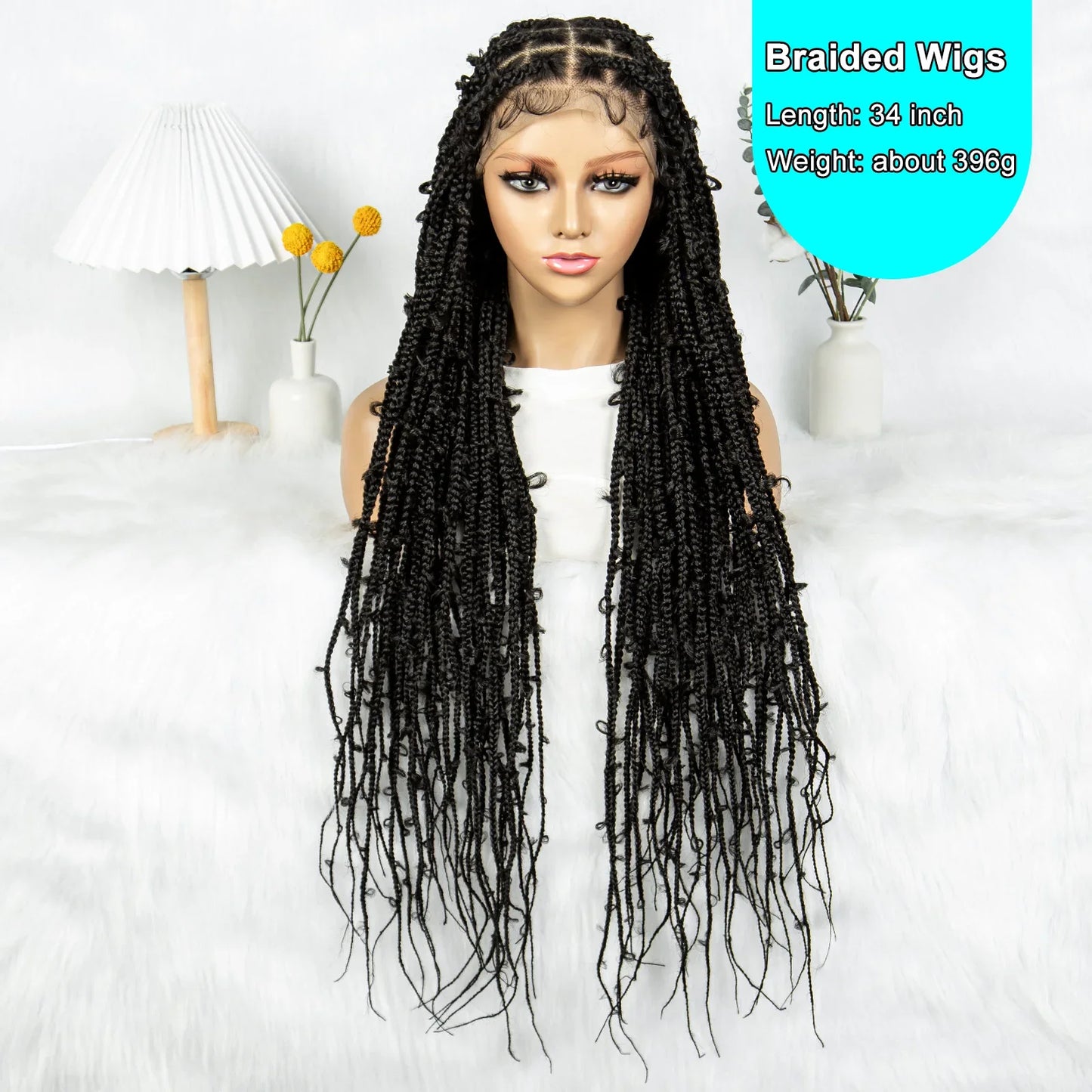 Kima Butterfly Crochet Box Braided Wigs Synthetic Cornrow Full Lace Wig Dreadlocks Wig Crochet For Black Women