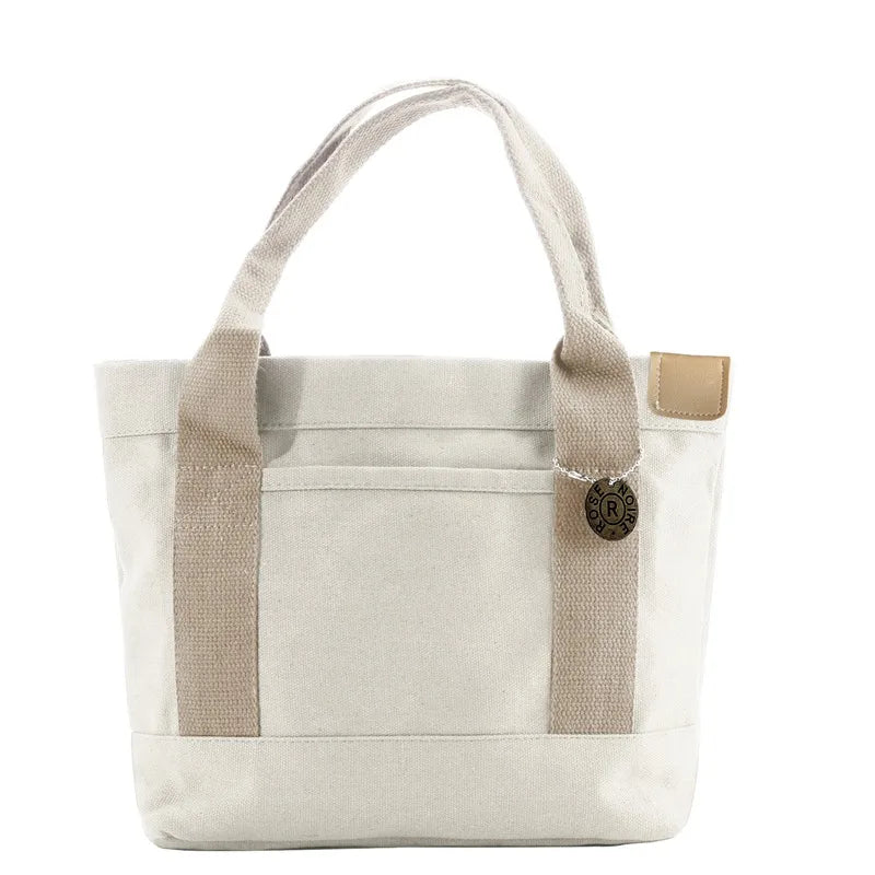Women's Tote Bag Canvas Sewing Thread | Large Capacity Advanced Sense Handbag & Convenient Practical Female Commuter Bag