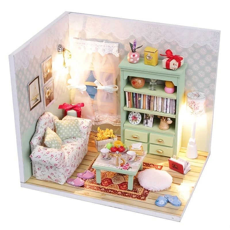 Creative DIY Wooden Model House Kit - Handcrafted Miniature Cottage, Perfect Christmas & Black Friday Gift Idea