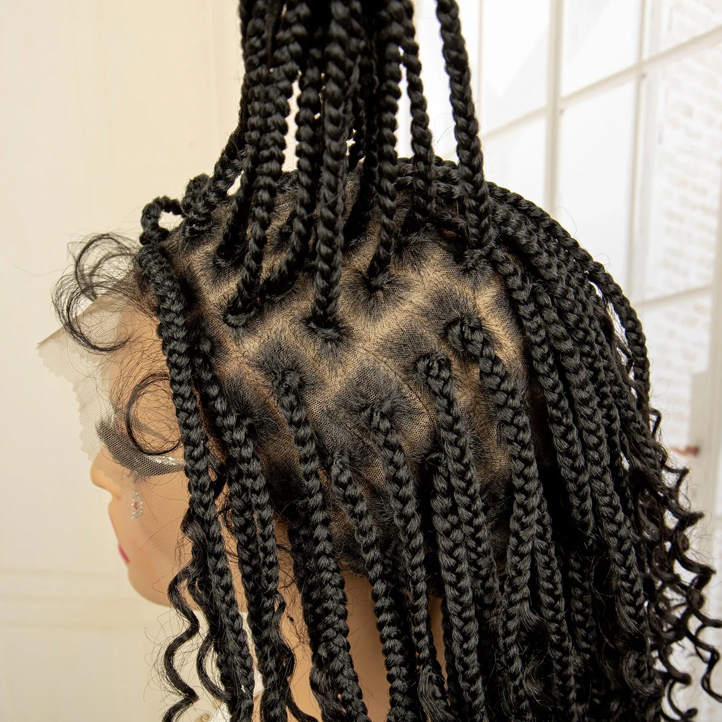 14" Burgundy Box Braids Wig | Full Lace | Kanekalon Fiber | Boho Braids | For Women