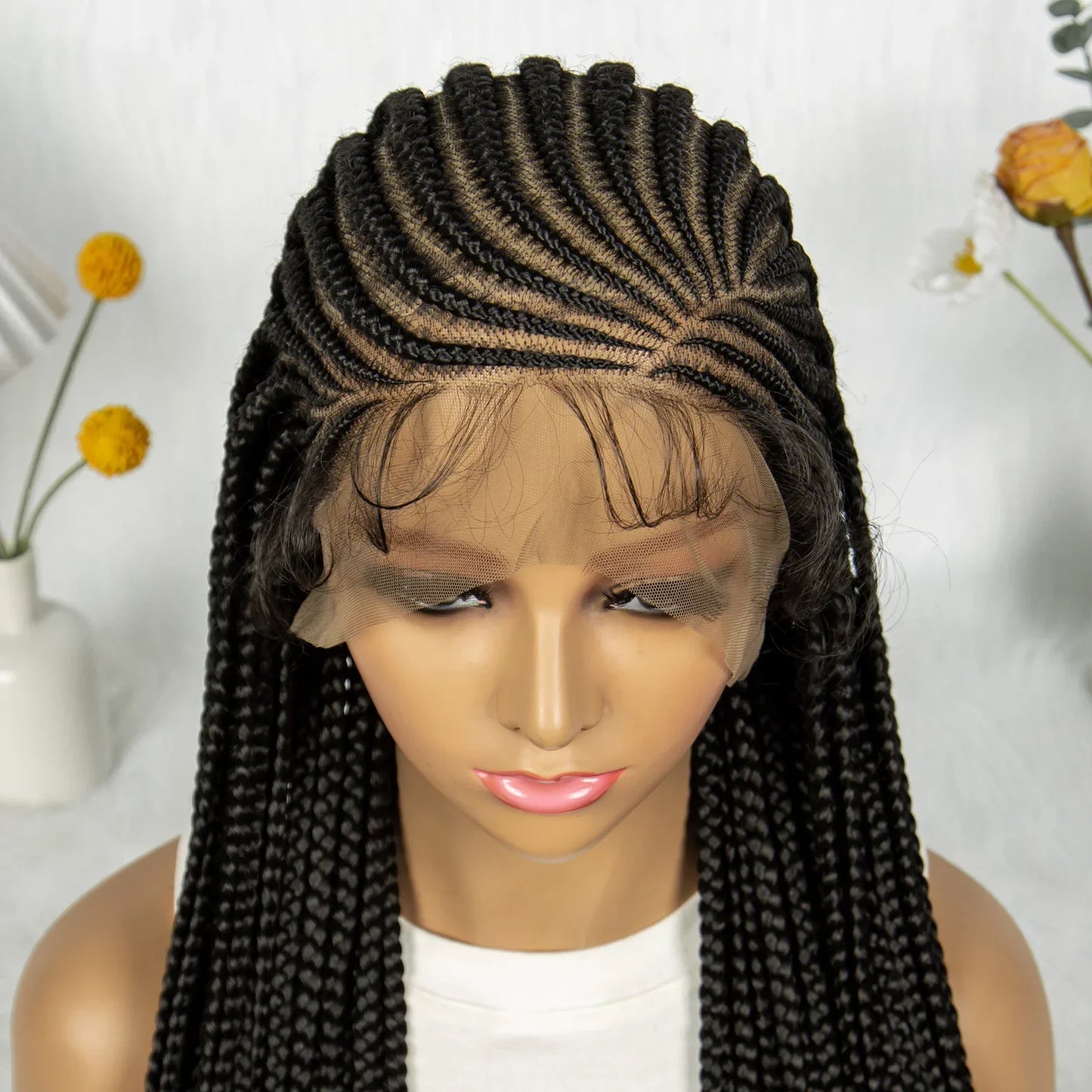 Cornrow Braids Wig | Transparent Full Lace Front | Bohemian Goddess Twists